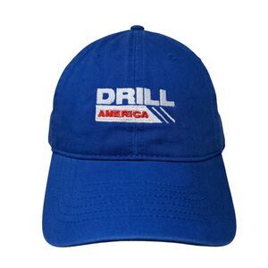 Drill America Slideback Hat Blue OSFA Adjustable Embroidered Cotton Fine Caps